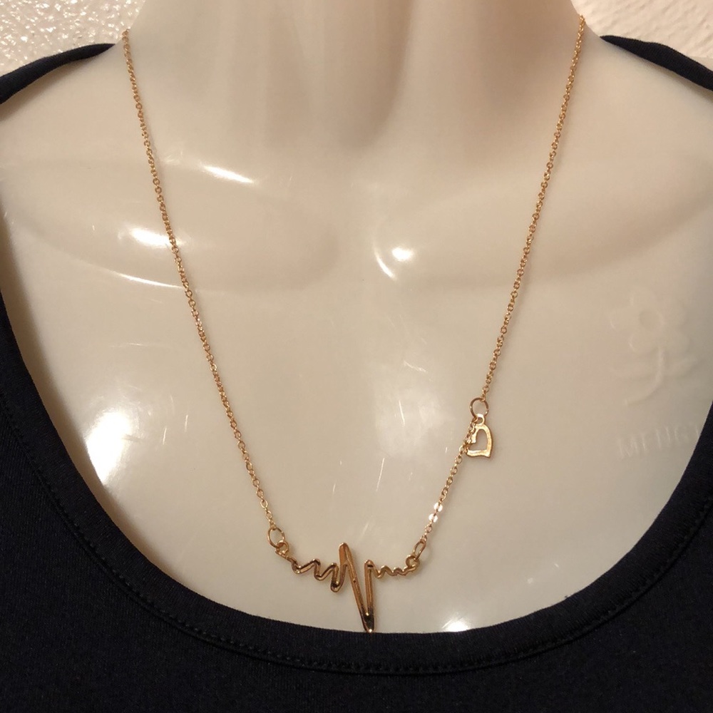 Heartbeat EKG  Pendant Necklace